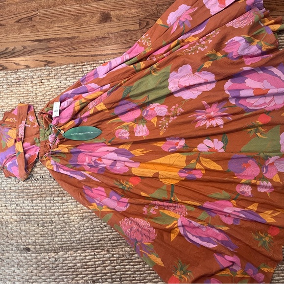 FARM Rio Orange Maxi Dress with Pink & Yellow Floral Print - Picture 7 of 7